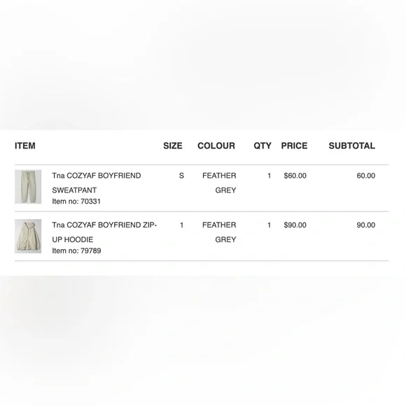 ARITZIA Cozy Fleece Boyfriend Zip Up + Sweatpants Bundle - Picture 6 of 6